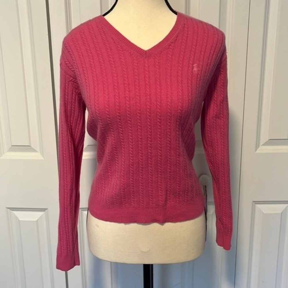 Ralph Lauren Sport Pink Cashmere knit sweater size small